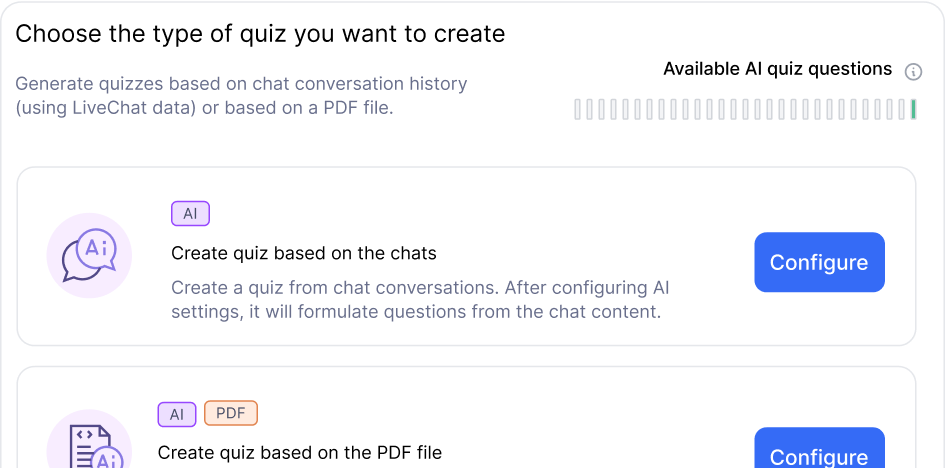 AI-powered question generation creator based on chats