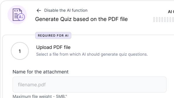 AI-powered question generation creator based on PDFs