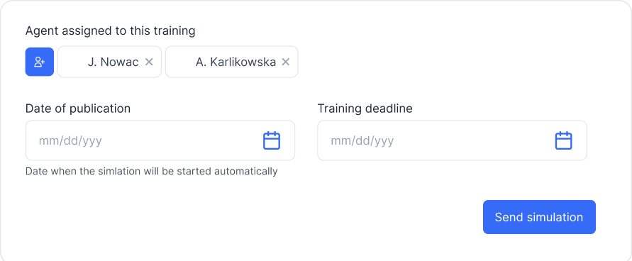 Simulation schedule settings